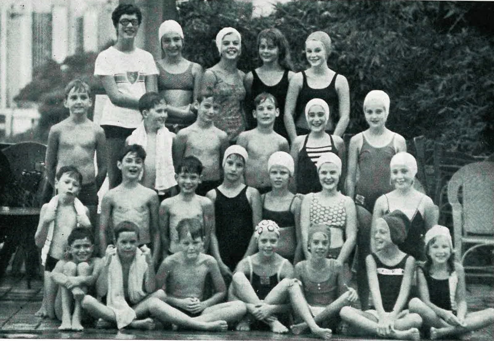 First LRC swimming team formed with early coaching from parents.